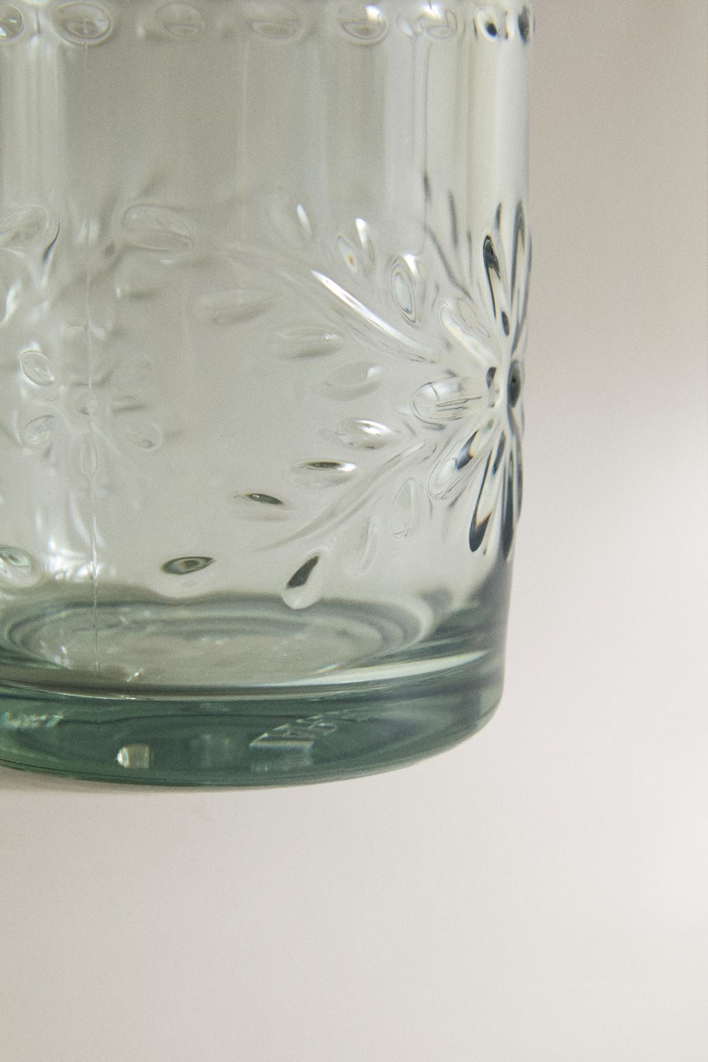 Прозрачный акриловый стакан с цветочным рисунком