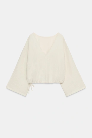 Рубашка с кейпом и застежкой на пуговицы- Заказать в России