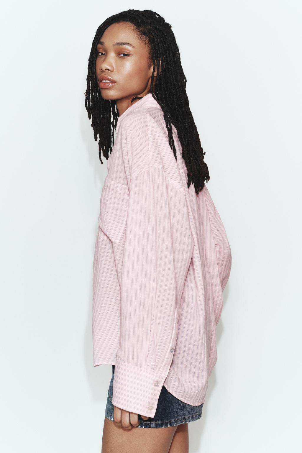 Рубашка из марли с карманом и увеличенной посадкой