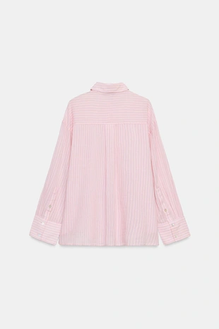 Рубашка из марли с карманом и увеличенной посадкой- Заказать в России