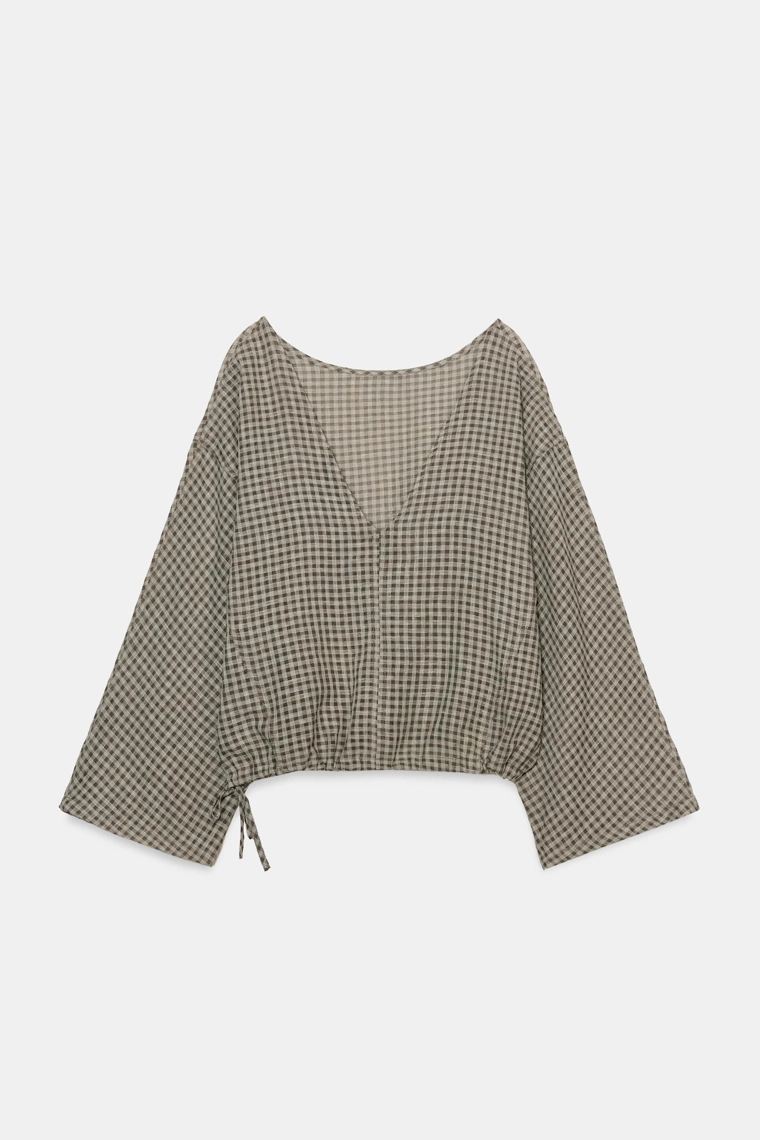 Рубашка-пончо в клетку