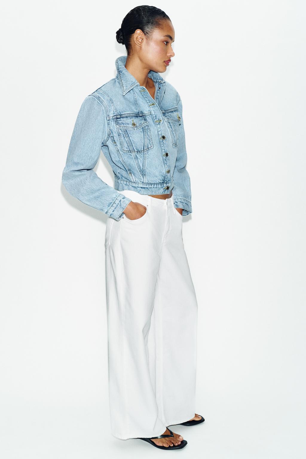 УКОРОЧЕННАЯ ДЖИНСОВАЯ КУРТКА Z1975 С ПОДПЛЕЧНИКАМИ