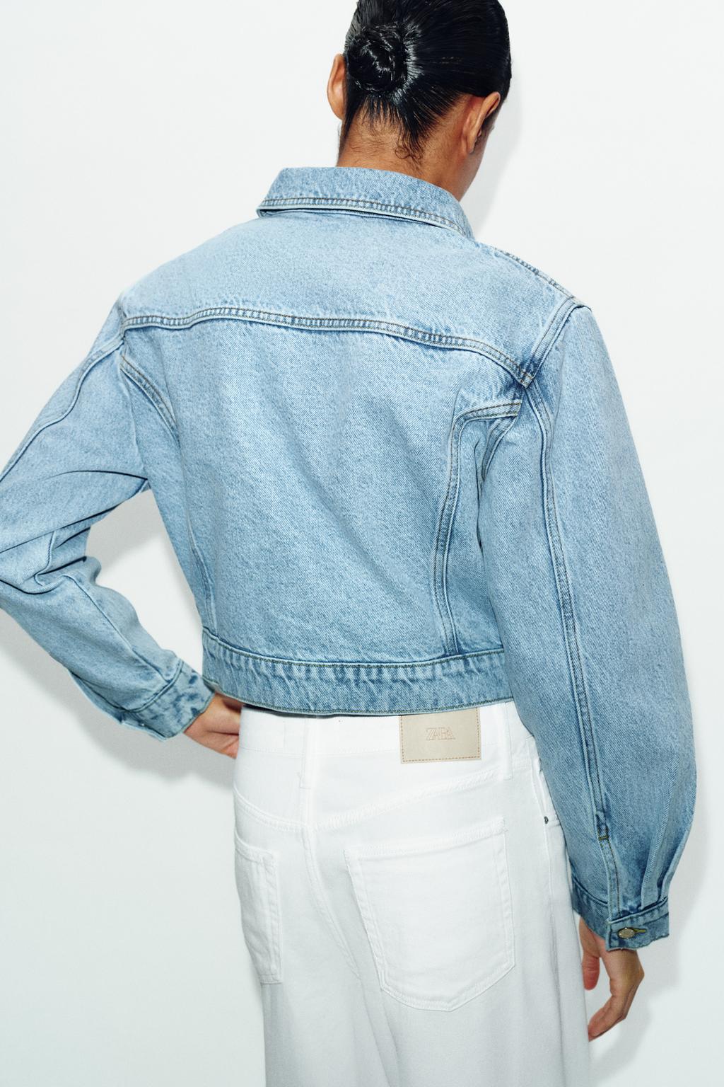 УКОРОЧЕННАЯ ДЖИНСОВАЯ КУРТКА Z1975 С ПОДПЛЕЧНИКАМИ