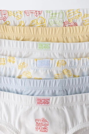 1,5-6 лет/ набор из шести трусов «транспорт»- Заказать в России