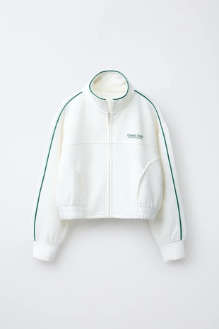 Толстовка с контрастной отделкой в рубчик и молнией- Заказать в России