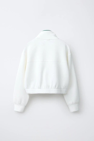 Толстовка с контрастной отделкой в рубчик и молнией- Заказать в России