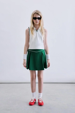 Юбка в складку с контрастной отделкой- Заказать в России