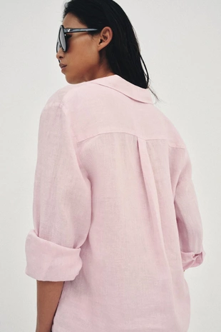 Light mauve | 5344/010/619 - Zara Рубашка из льна с карманом — ZW COLLECTION