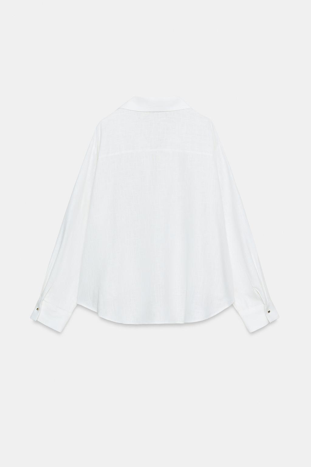 РУБАШКА ИЗ СМЕСОВОГО ЛЬНА С ОБЪЕМНЫМ НИЗОМ