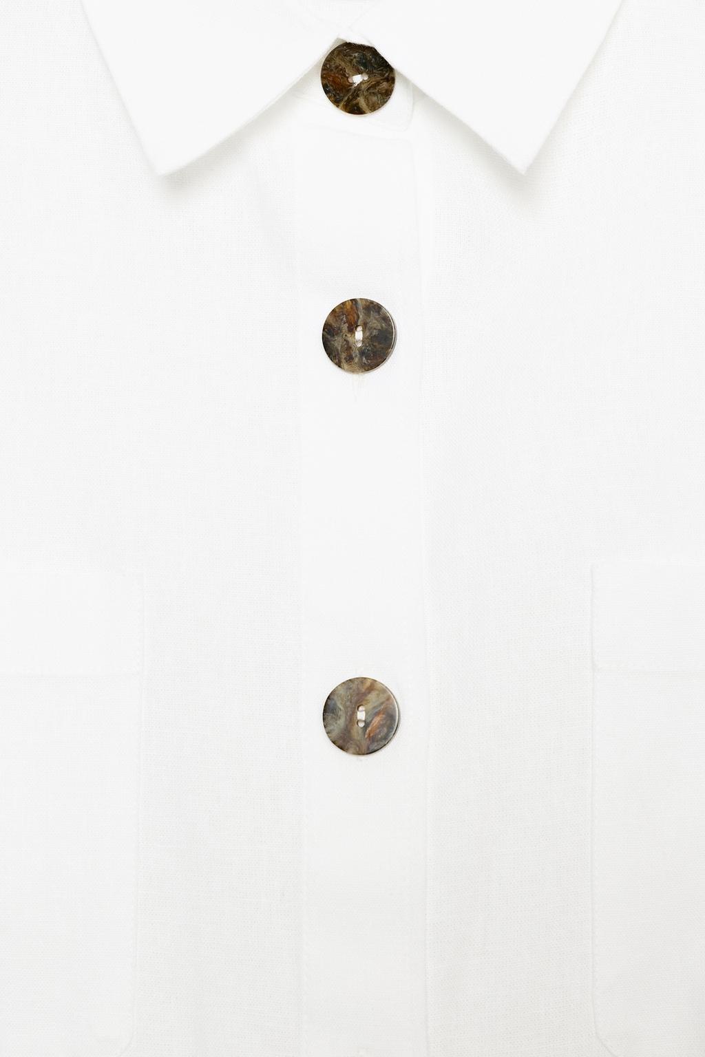 РУБАШКА ИЗ СМЕСОВОГО ЛЬНА С ШИРОКИМИ РУКАВАМИ