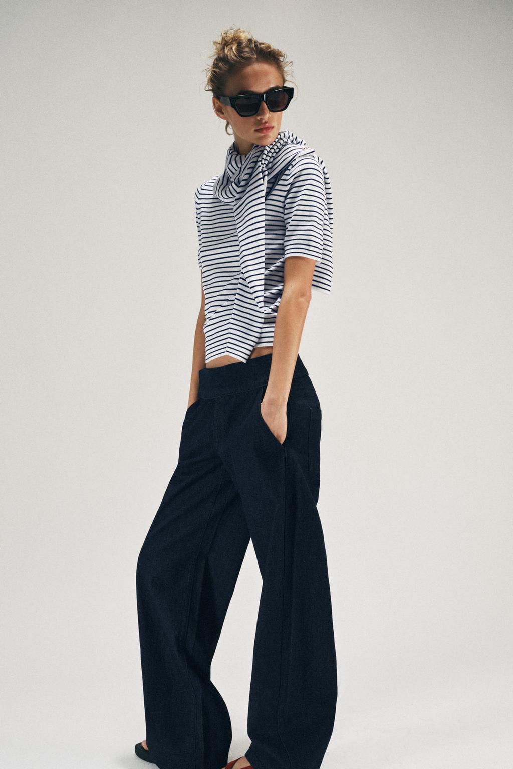 ДЖЕРСИ В ПОЛОСКУ С КОРОТКИМ РУКАВОМ