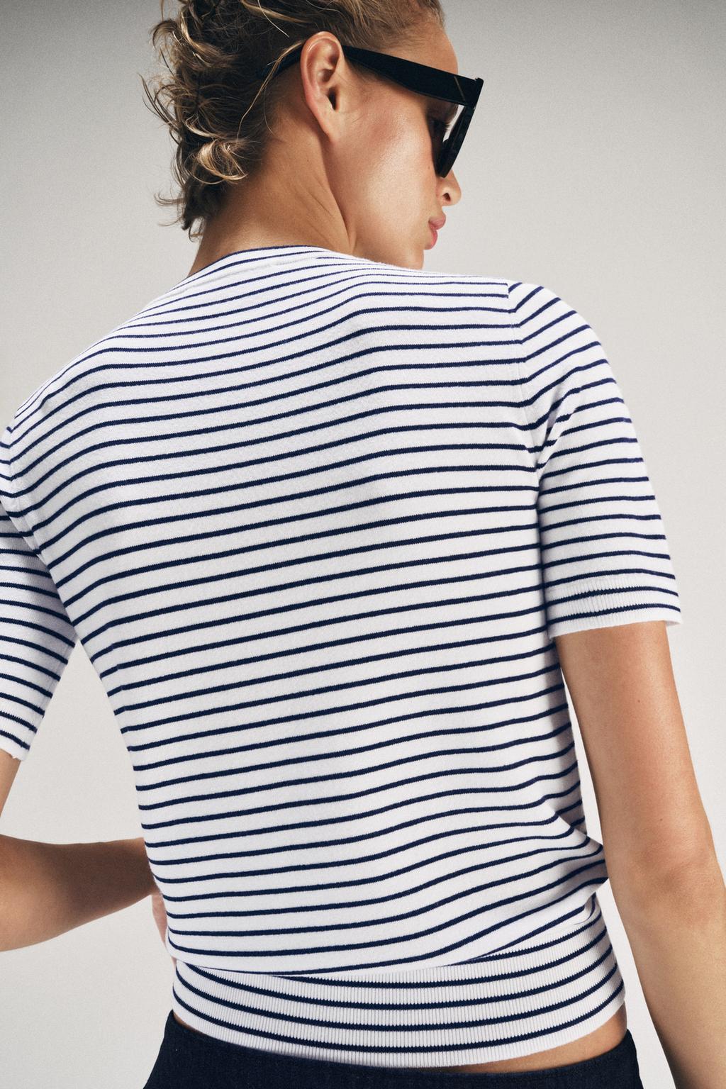 ДЖЕРСИ В ПОЛОСКУ С КОРОТКИМ РУКАВОМ