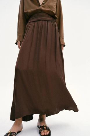 Купить Zara Атласная юбка миди