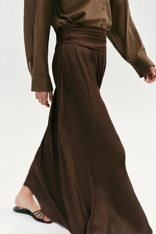 Атласная юбка миди- Заказать в России