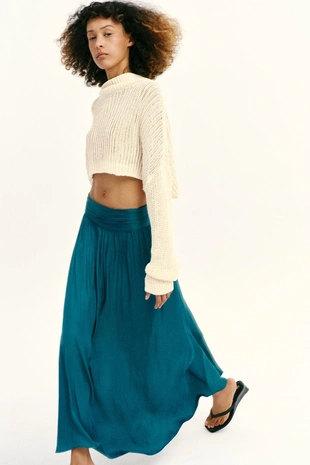 Атласная юбка миди- Заказать в России