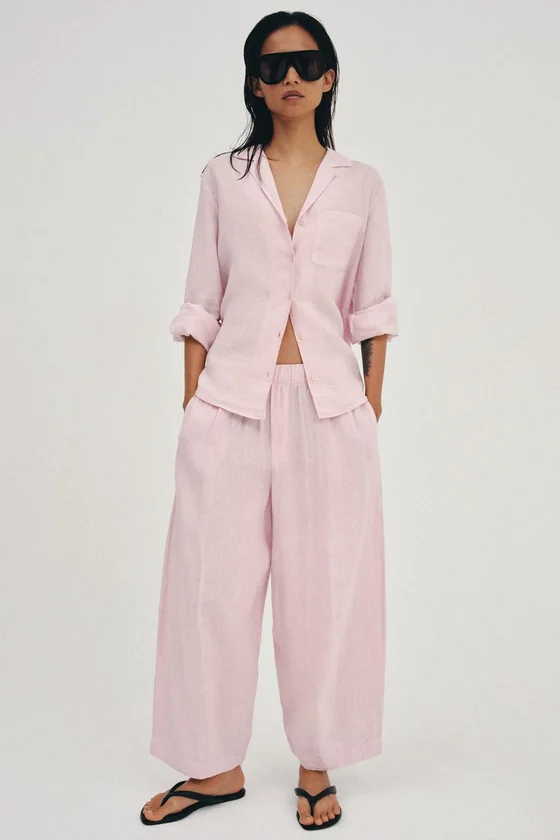 БРЮКИ  ИЗ ЛЬНА — коллекция Zara «ZW»