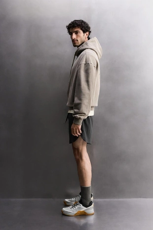 Толстовка свободного кроя с эффектом потертости- Заказать в России