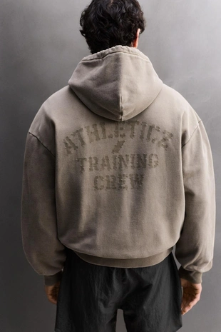 Толстовка свободного кроя с эффектом потертости- Заказать в России