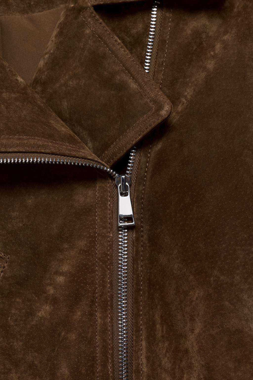 КОРОТКАЯ КУРТКА ИЗ 100% ЗАМШИ С РЕМНЕМ