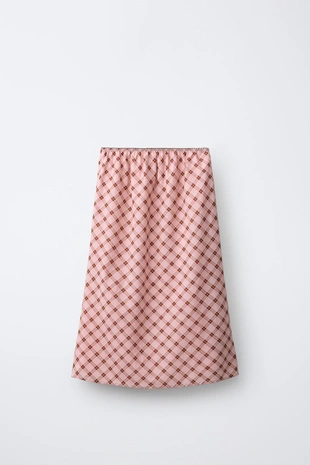 Юбка миди в клетку- Заказать в России