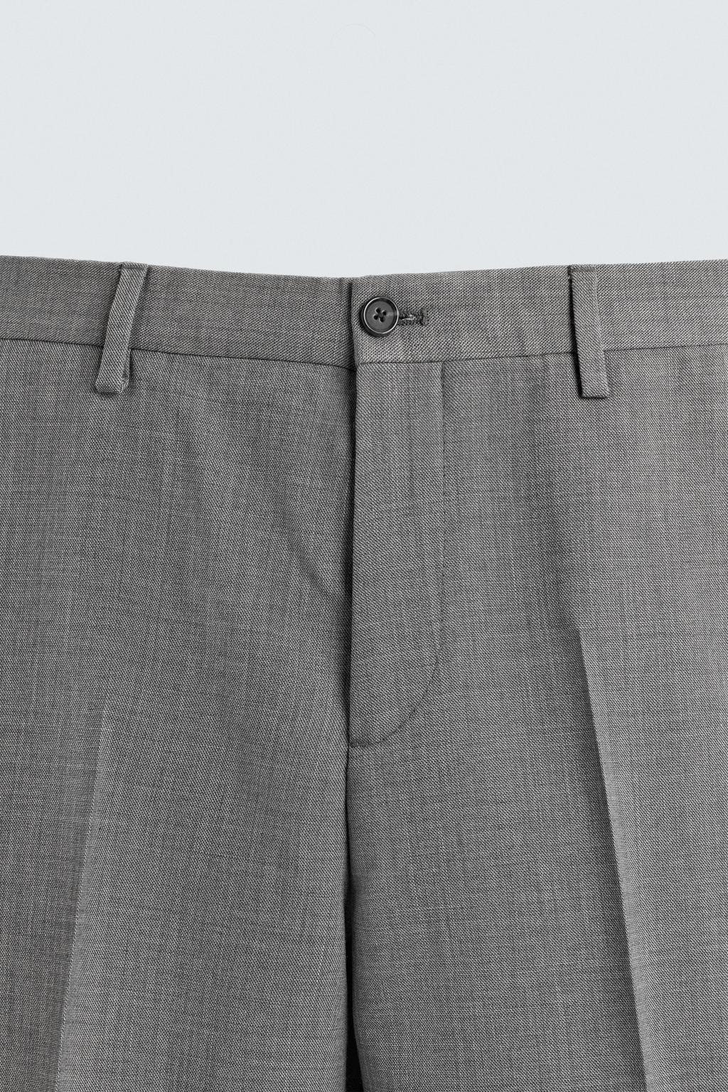 КОСТЮМНЫЕ БРЮКИ SLIM FIT ИЗ РЕЛЬЕФНОЙ ТКАНИ