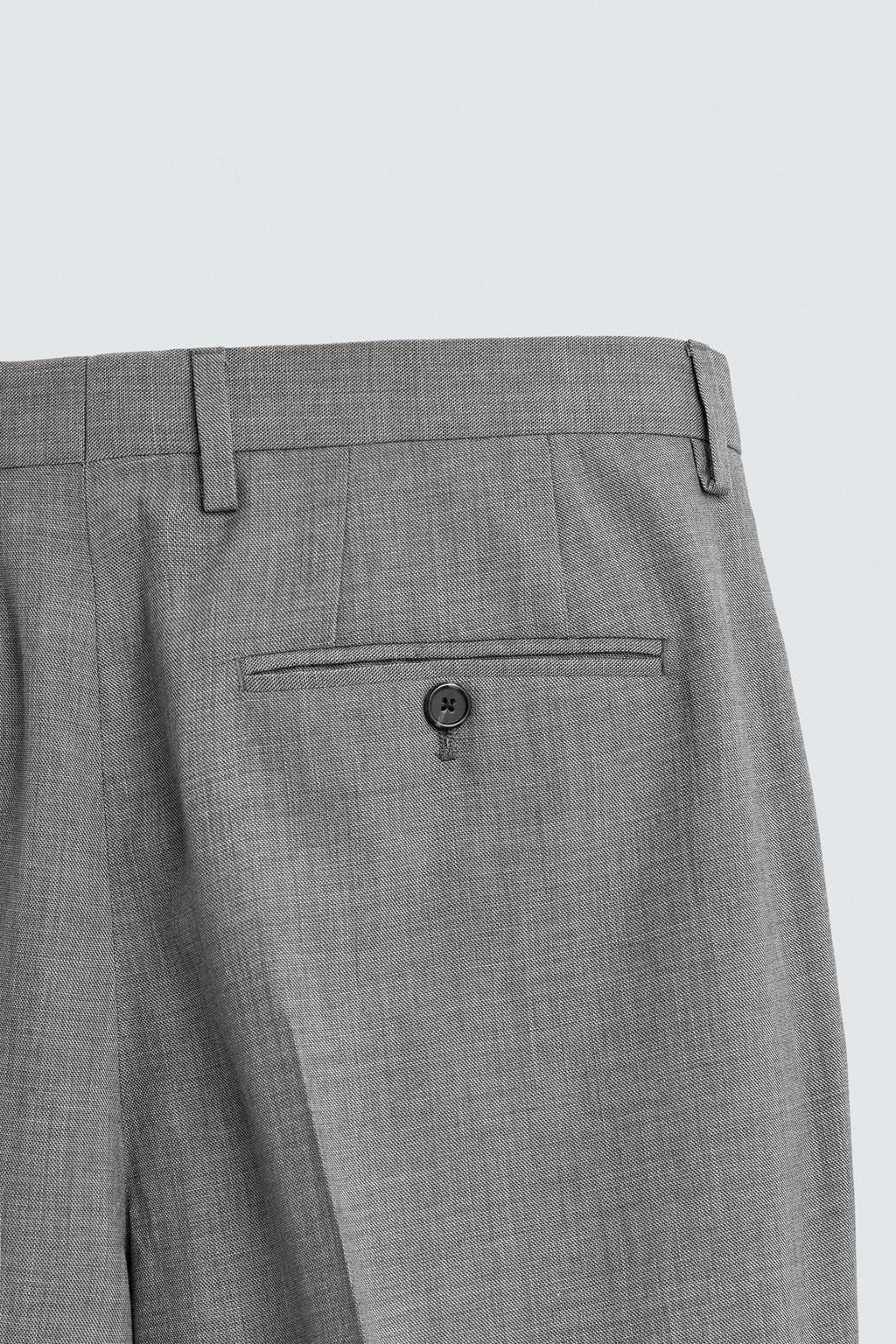 КОСТЮМНЫЕ БРЮКИ SLIM FIT ИЗ РЕЛЬЕФНОЙ ТКАНИ