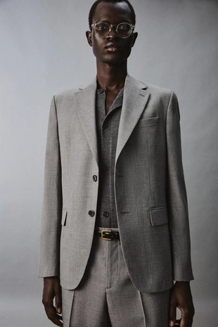 Костюмный блейзер Slim Fit из рельефной ткани- Заказать в России