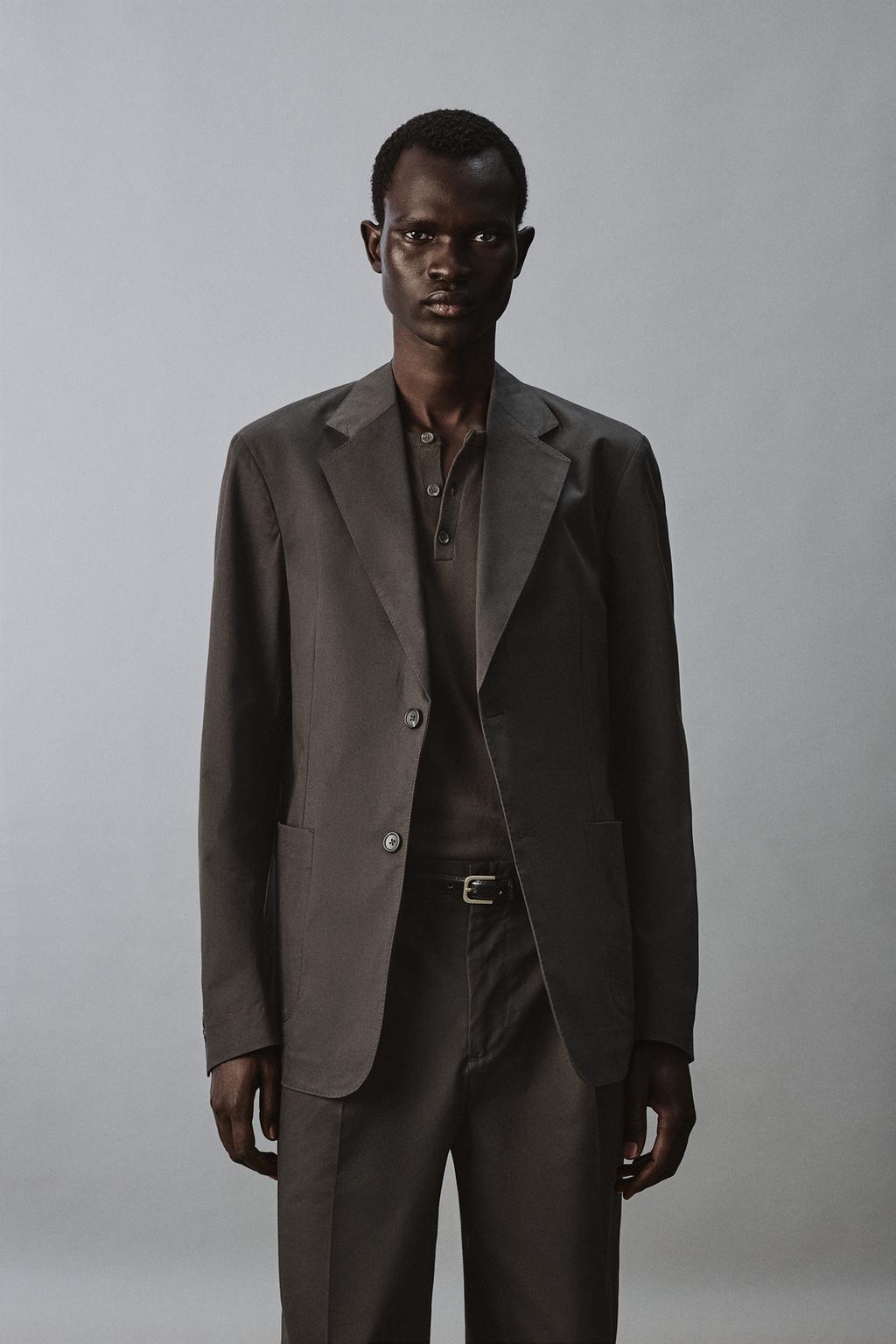 КОСТЮМНЫЙ БЛЕЙЗЕР RELAXED FIT ИЗ СМЕСИ ХЛОПКА