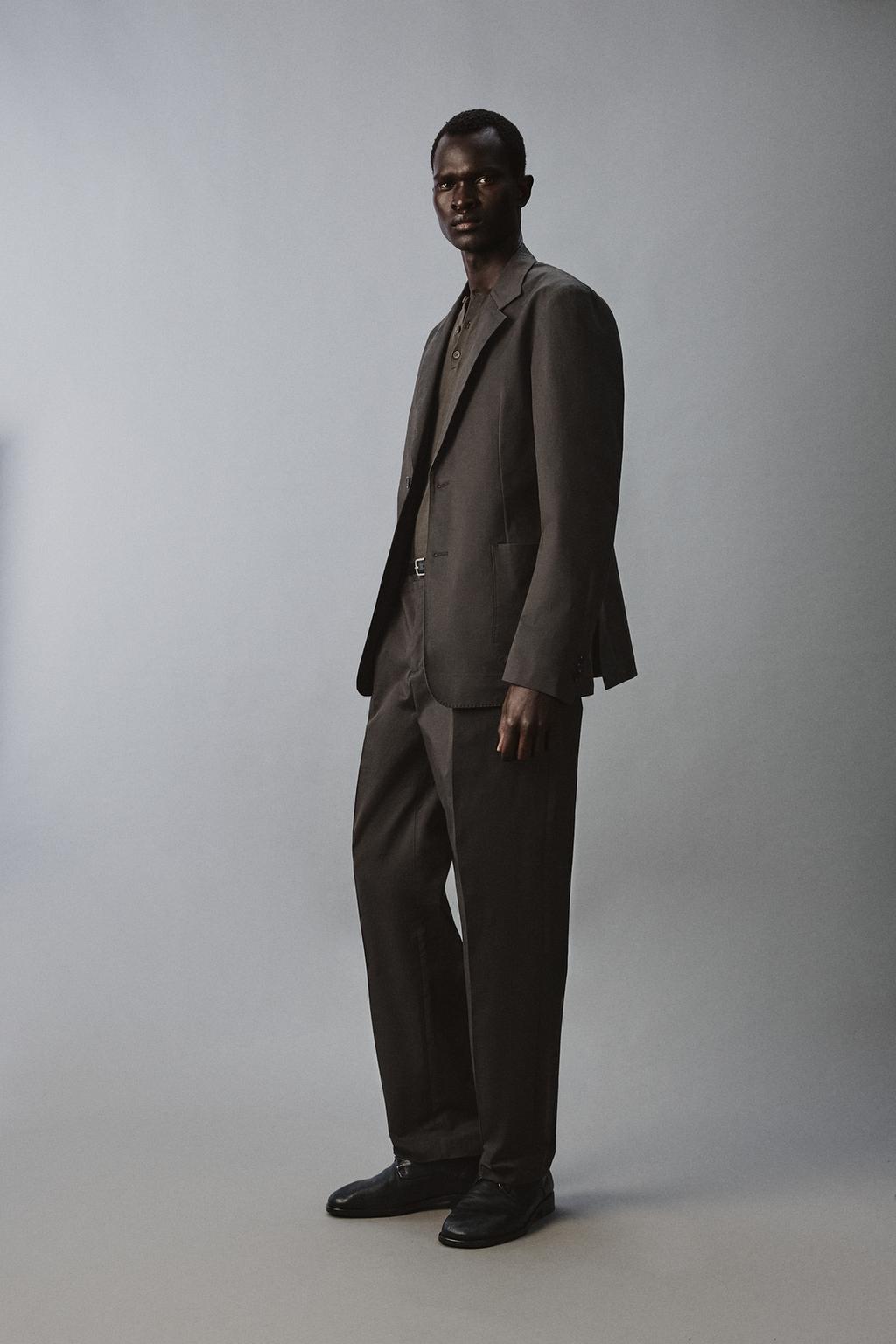 КОСТЮМНЫЙ БЛЕЙЗЕР RELAXED FIT ИЗ СМЕСИ ХЛОПКА