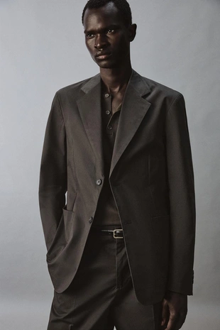 Костюмный блейзер Relaxed Fit из смеси хлопка- Заказать в России