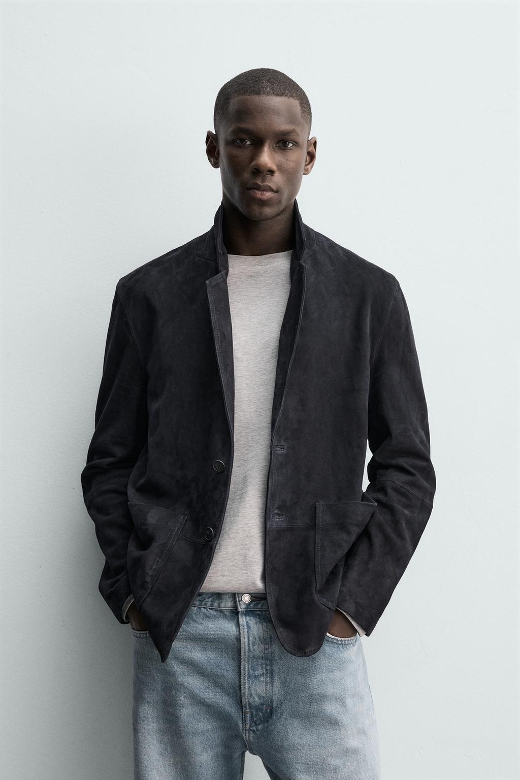 БЛЕЙЗЕР REGULAR FIT ИЗ ЗАМШИ