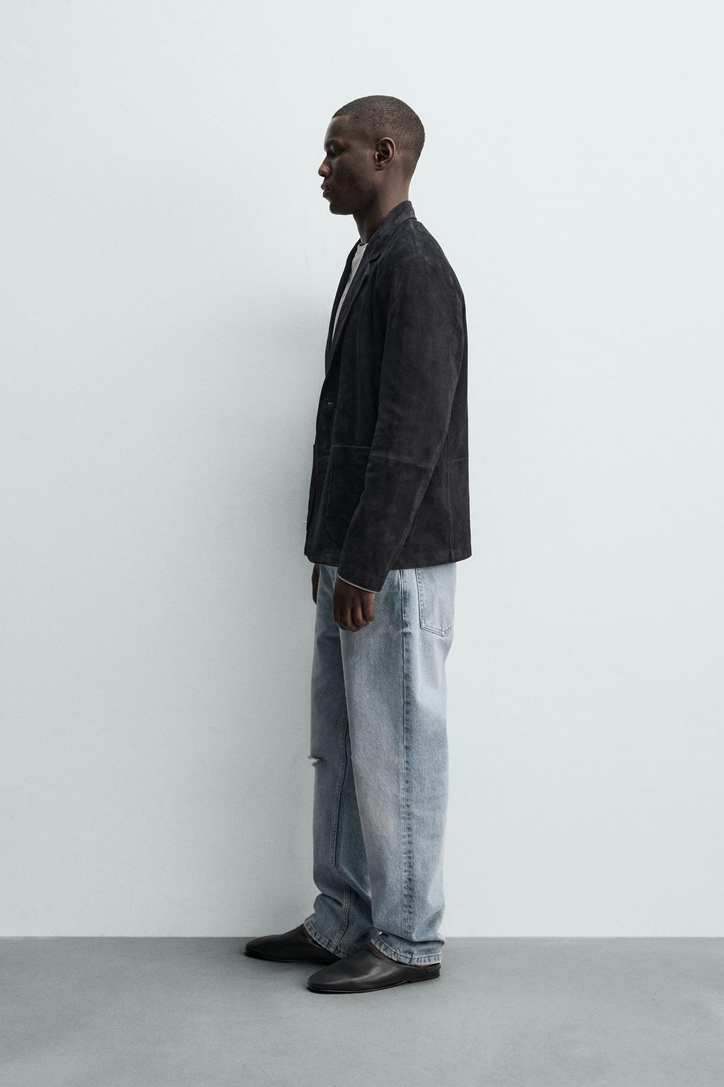 БЛЕЙЗЕР REGULAR FIT ИЗ ЗАМШИ