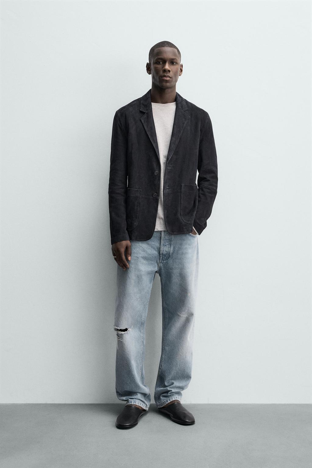 БЛЕЙЗЕР REGULAR FIT ИЗ ЗАМШИ