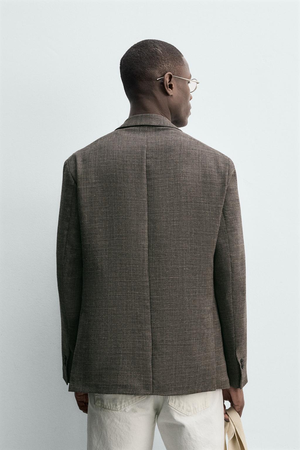 БЛЕЙЗЕР КЛАССИЧЕСКОГО КРОЯ С УЗОРОМ «ГУСИНАЯ ЛАПКА»