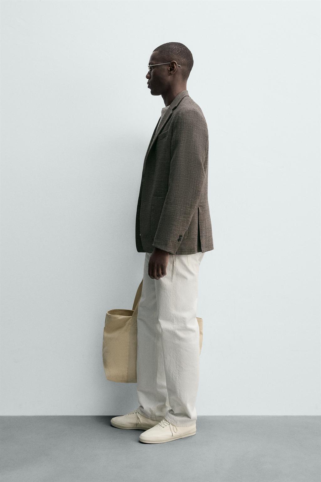 БЛЕЙЗЕР КЛАССИЧЕСКОГО КРОЯ С УЗОРОМ «ГУСИНАЯ ЛАПКА»