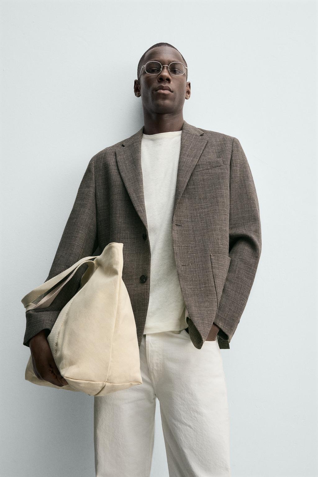 БЛЕЙЗЕР КЛАССИЧЕСКОГО КРОЯ С УЗОРОМ «ГУСИНАЯ ЛАПКА»