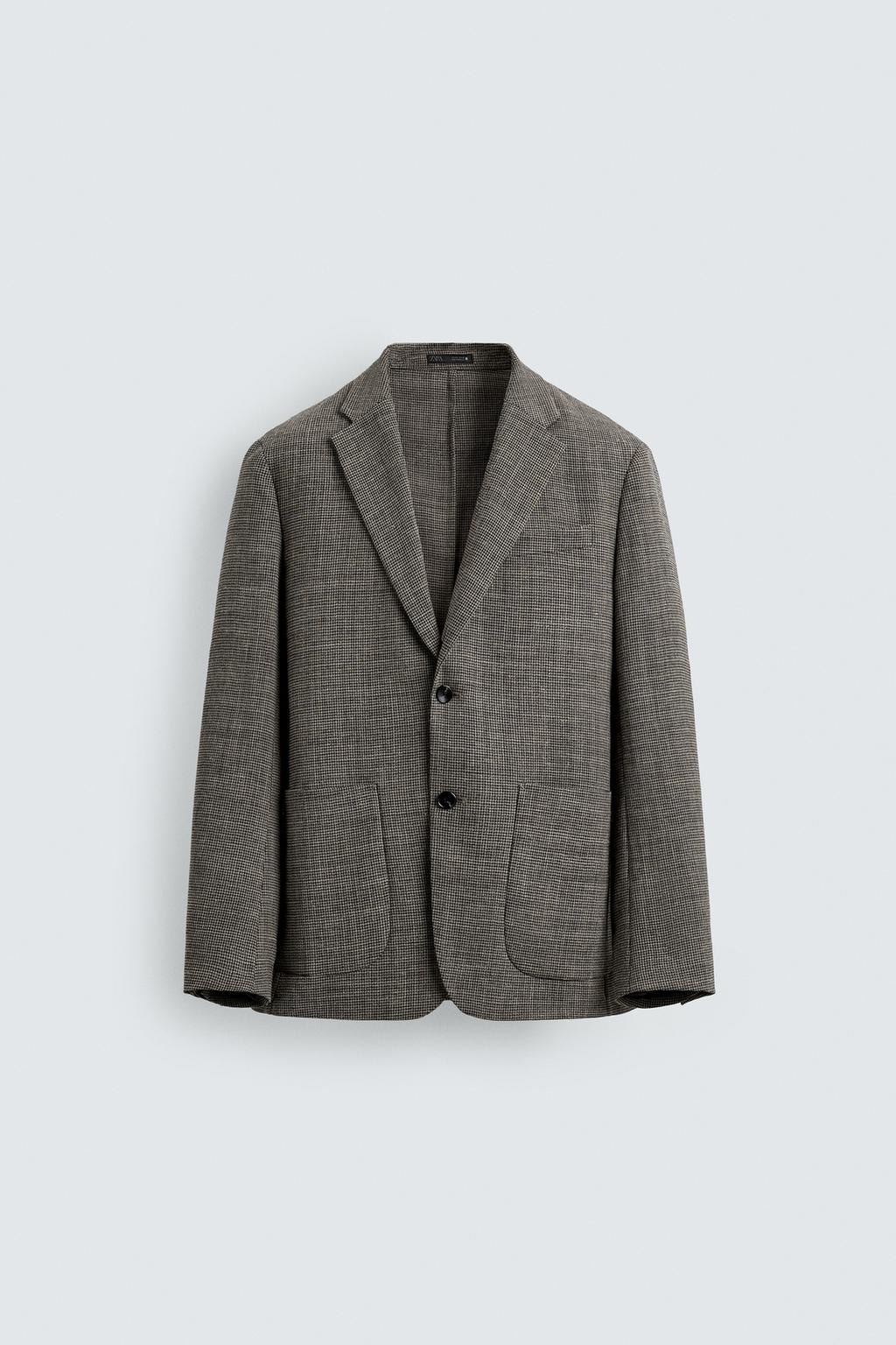 БЛЕЙЗЕР КЛАССИЧЕСКОГО КРОЯ С УЗОРОМ «ГУСИНАЯ ЛАПКА»