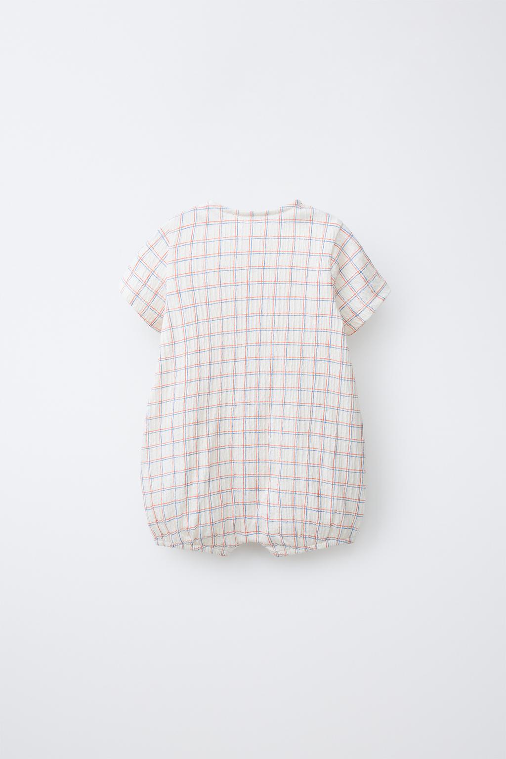 КОМБИНЕЗОН В КЛЕТКУ С ВЫШИВКОЙ