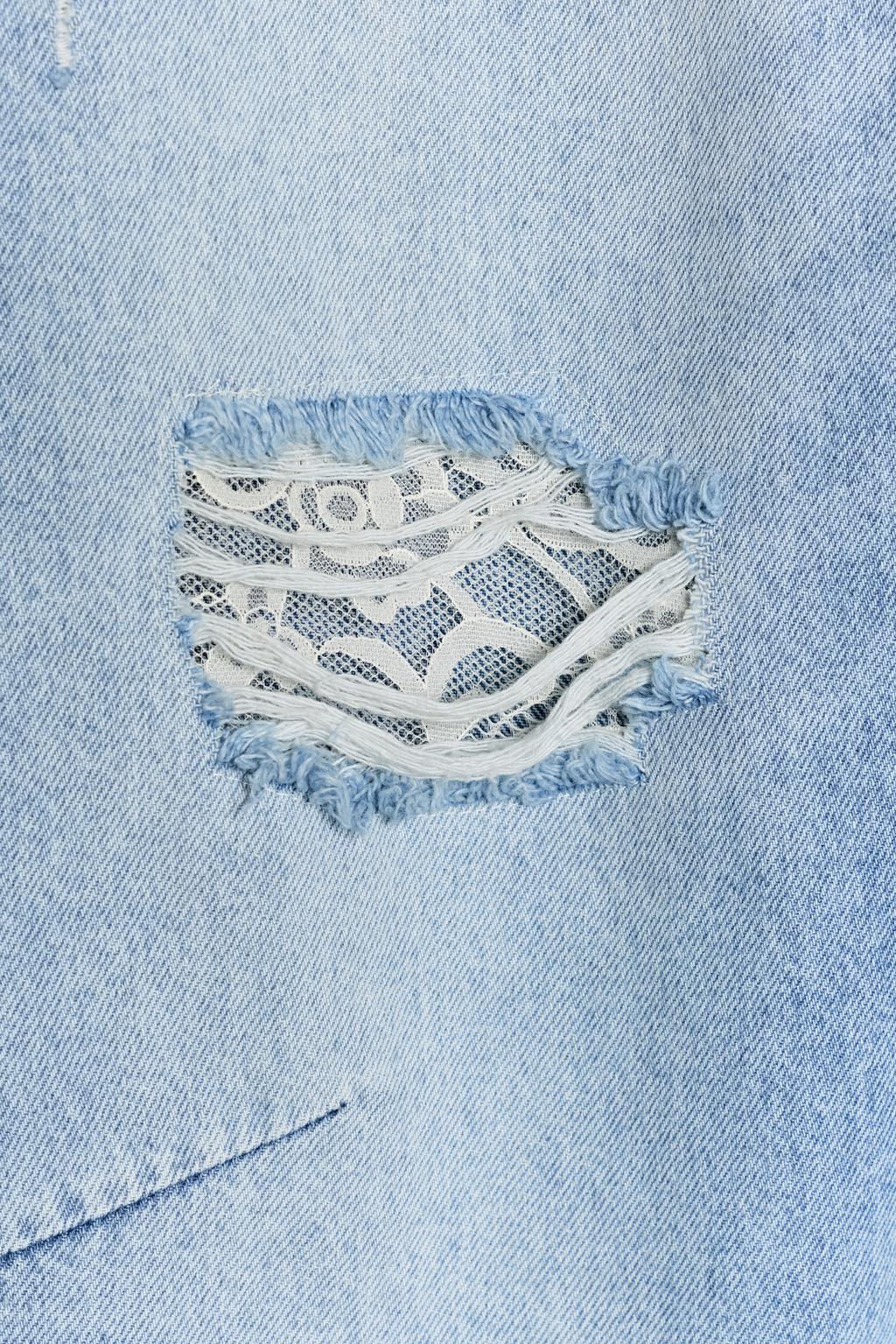 ДЖИНСЫ Z1975 BAGGY С РАЗРЕЗАМИ И КРУЖЕВОМ