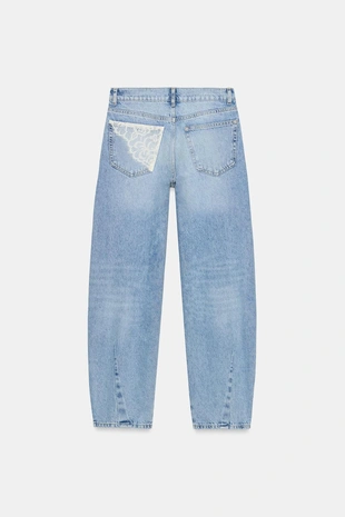 Джинсы Z1975 Baggy с разрезами и кружевом- Заказать в России