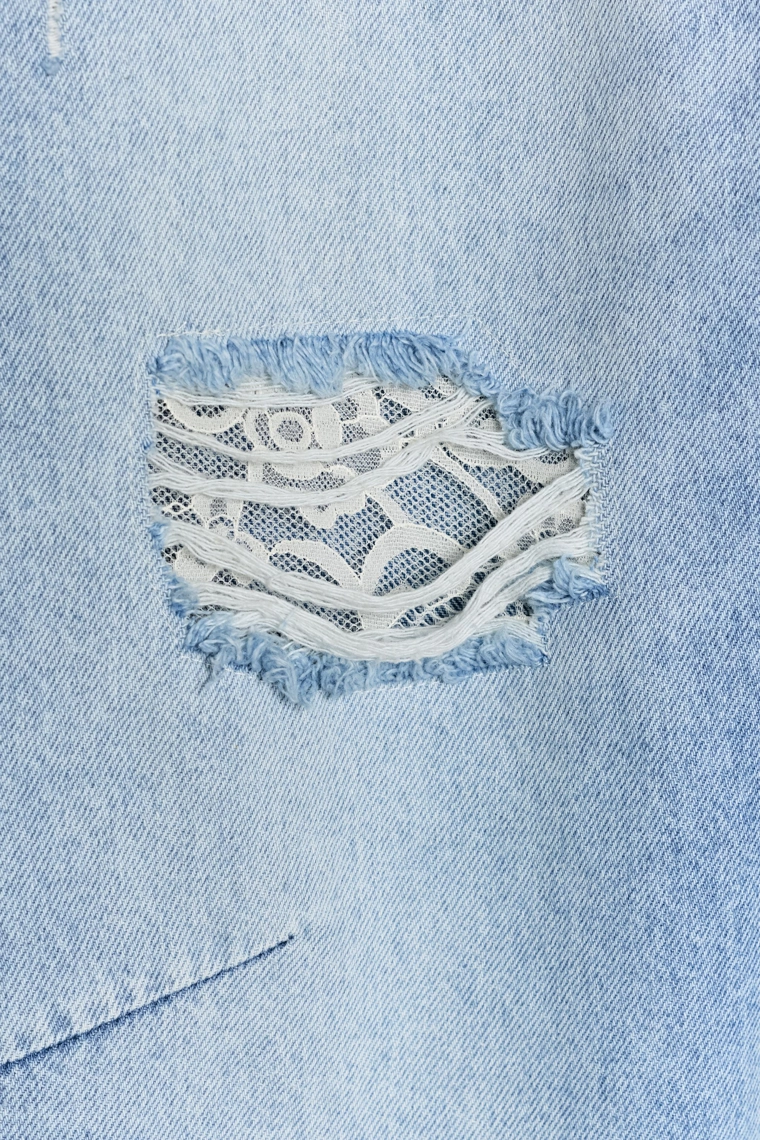 Джинсы z1975 с вырезами и кружевом