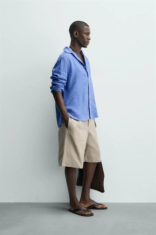 Рубашка из 100% льна- Заказать в России