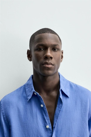 Рубашка из 100% льна- Заказать в России