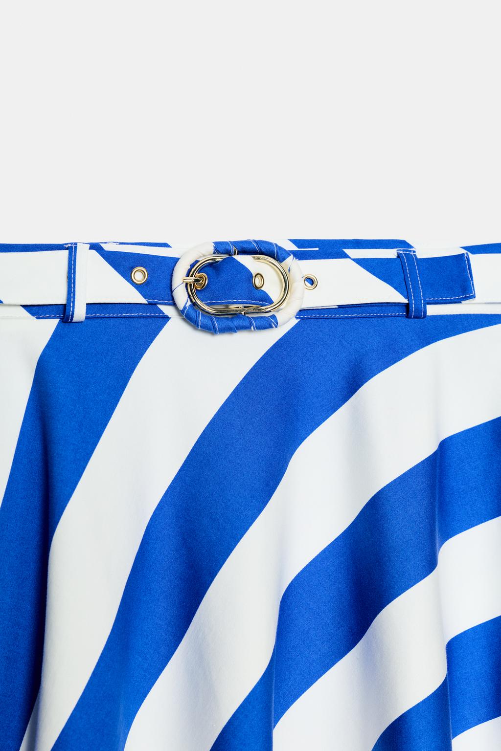 ЮБКА МИДИ В ПОЛОСКУ С РЕМНЕМ