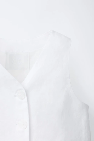 Жилет из 100% льна- Заказать в России