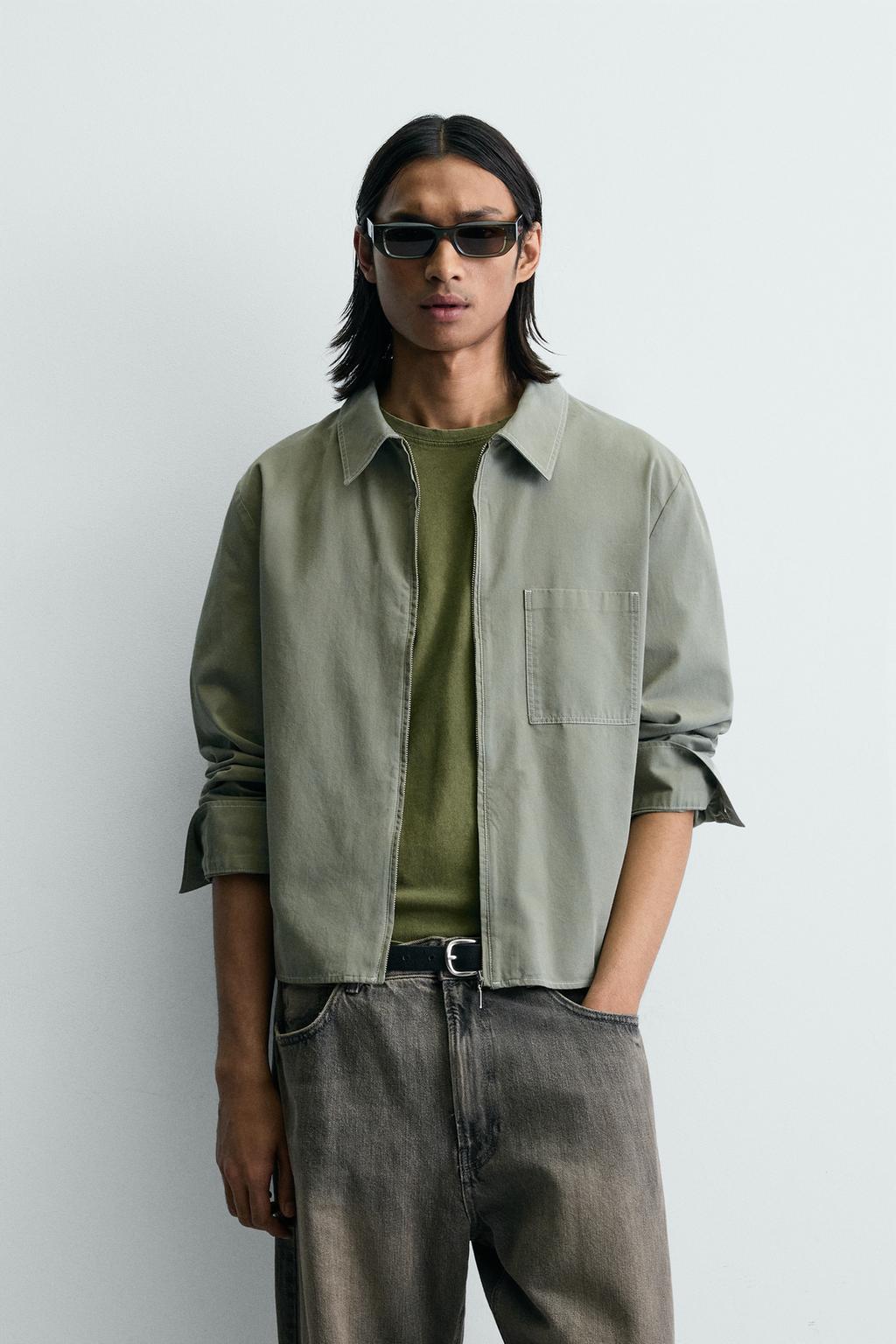 УКОРОЧЕННАЯ КУРТКА-РУБАШКА НА МОЛНИИ