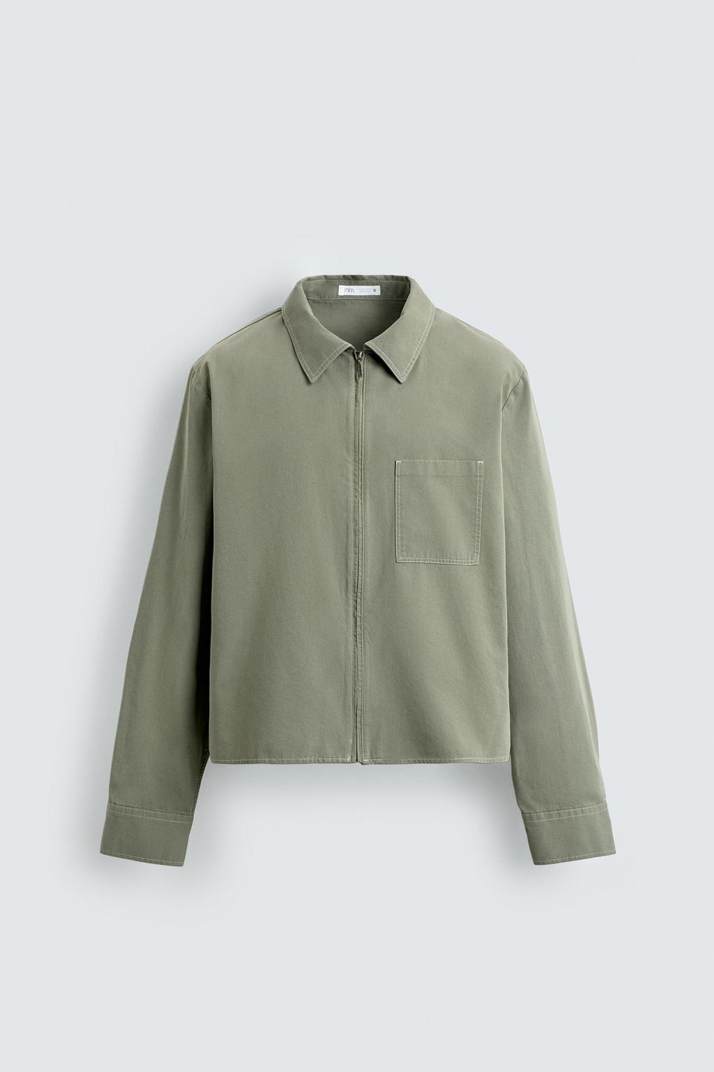 УКОРОЧЕННАЯ КУРТКА-РУБАШКА НА МОЛНИИ