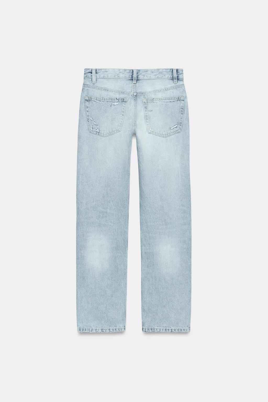 ДЖИНСЫ TRF ПРЯМОГО КРОЯ С НИЗКОЙ ПОСАДКОЙ И РАЗРЕЗАМИ