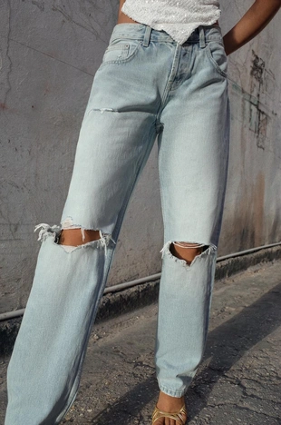 Джинсы Trf прямого кроя с низкой посадкой и разрезами- Заказать в России