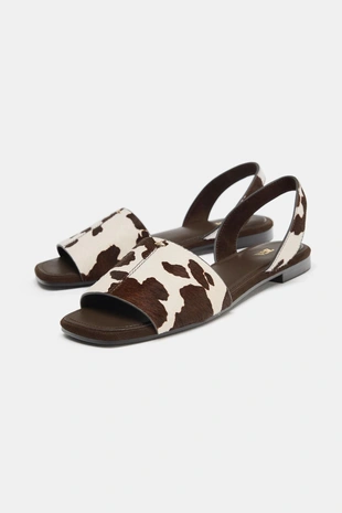 Сандалии из кожи с овчиной- Заказать в России